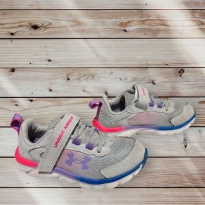 Under Armour Kids Shoes - Gray, Pink, and Purple Size 12